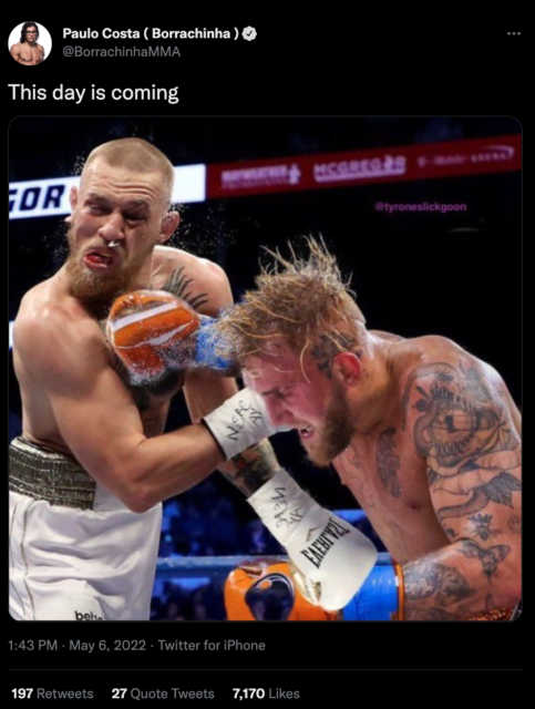 , ‘This day is coming’ – Conor McGregor trolled by UFC star Paulo Costa with mocked up Jake Paul fight picture