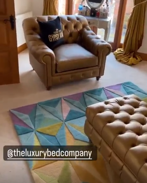 , Tyson Fury shows off his and wife Paris’ new custom-made gold bed and sofa and jokes it will ‘get a lot of action’