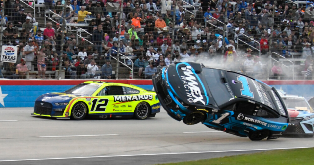 , Watch crazy NASCAR crash as THREE All-Star favorites eliminated from race as car almost flips after 185mph collision