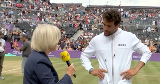 , Sue Barker breaks down in tears after Queen’s champion Berrettini takes mic to pay tribute to departing BBC presenter