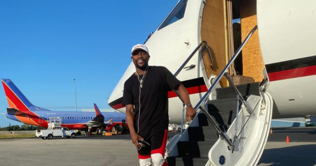 , Inside Floyd Mayweather’s $50m private jet with his name on side, masseuse, TVs, luxury seats, and big-money poker