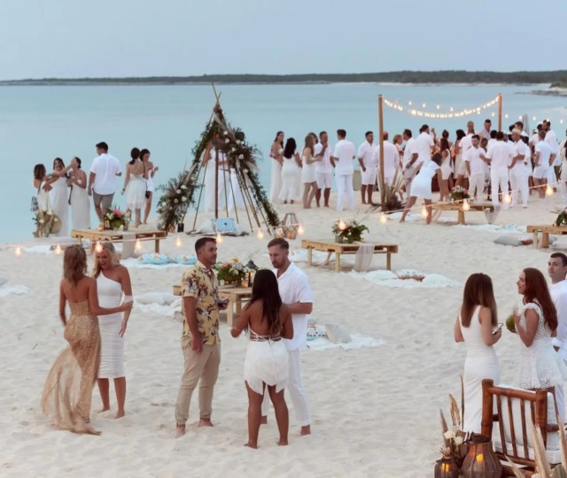 , Brooks Koepka and Jena Sims held huge party on beach ahead of romantic Caribbean wedding