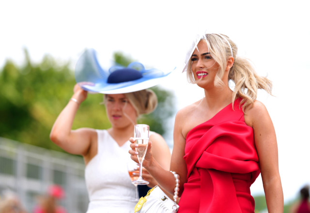 , Glam racegoers flood into Epsom for Ladies’ Day as fans get in Jubilee spirit with brilliant Union Jack outfits