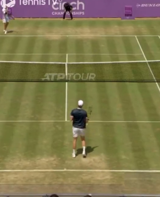 , Watch as tennis star pokes fun at himself after hitting one of the worst serves ever ahead of Wimbledon