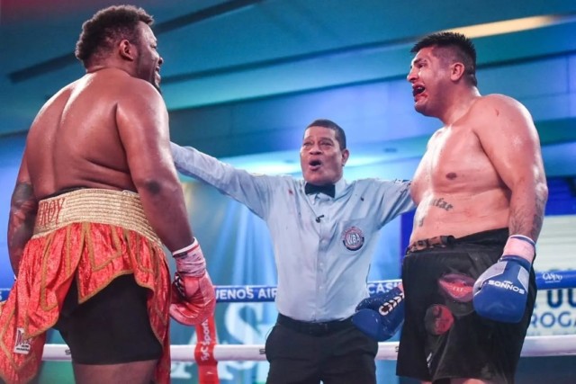 , Cheat ‘Big Baby’ Jarrell Miller – weighing 341lbs – wins first fight in three-and-a-half years on ‘KO to Drugs’ show