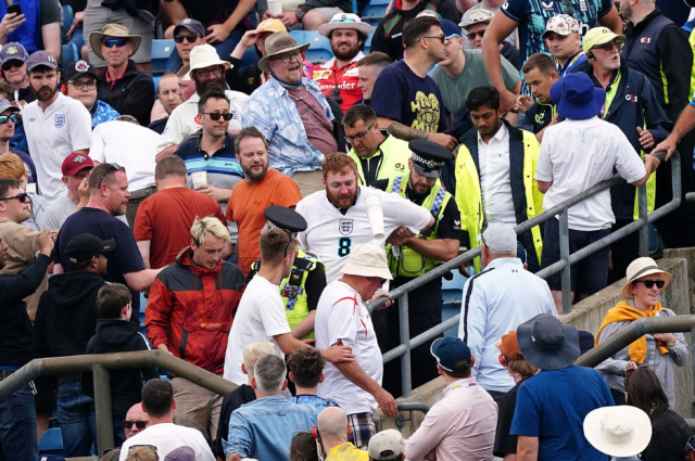 , Chaos at England Test match against New Zealand as fight breaks out in stands in shameful scenes at cricket