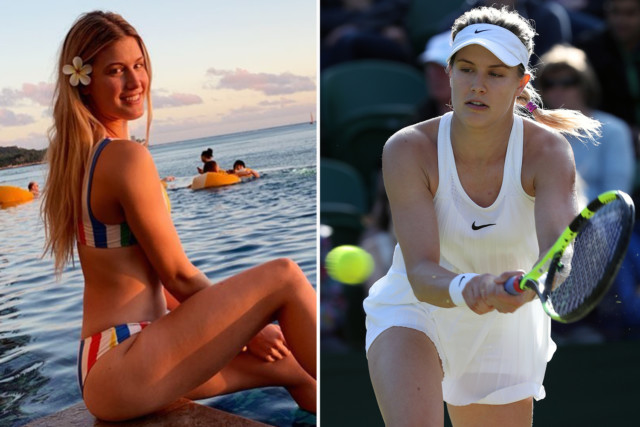 , Tennis stunner Eugenie Bouchard turns heads while wearing open top with lacy bra out during Canadian Grand Prix
