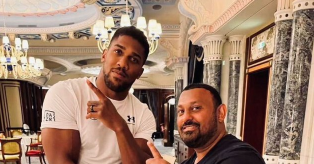 , Anthony Joshua jokes around with Prince Naseem Hamed as he meets boxing legend in Saudi Arabia ahead of Usyk rematch