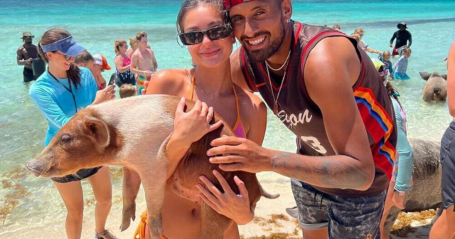 , Inside Nick Kyrgios’ post-Wimbledon break with stunning girlfriend Costeen Hatzi as pair meet pigs and sharks in Bahamas