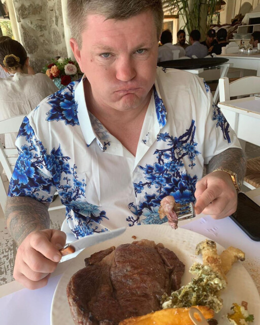 Hatton went to Nammos where he chomped down on £820 worth of steak