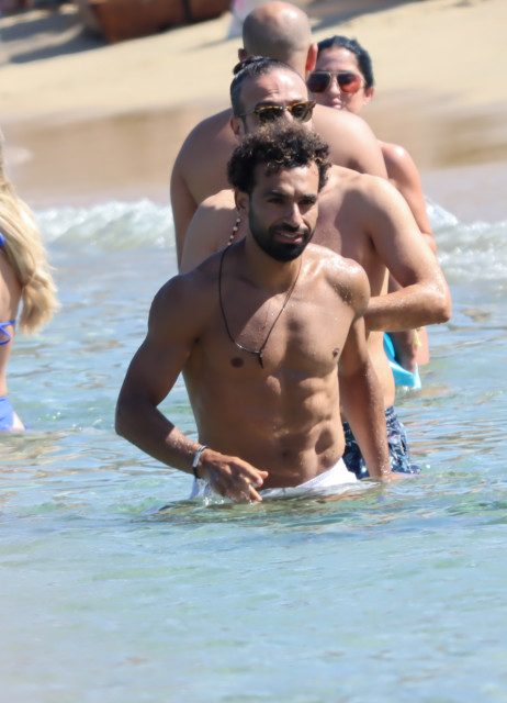, Mo Salah shows off ripped physique on beach in Mykonos after agreeing £400k-a-week contract extension at Liverpool