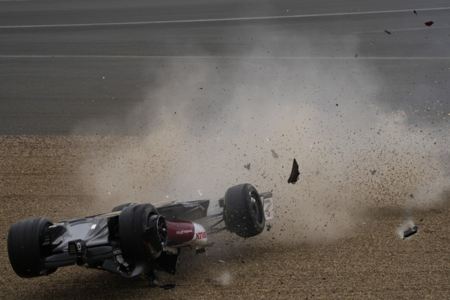 , Zhou Guanyu’s car ROLLS OVER in horrific British GP crash and skids upside down for 200 metres and slams into barriers
