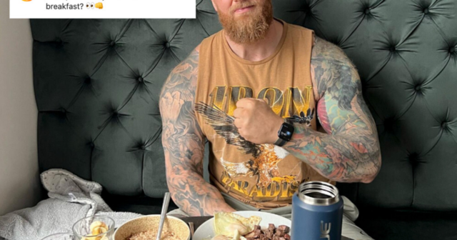 , Hafthor Bjornsson shows off ‘breakfast for champions’ including STEAK as strongman continues to call out Tyson Fury