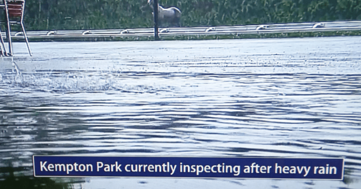 , ‘All weather my a**e’ – Kempton ABANDONS all racing after torrential downpour batters track