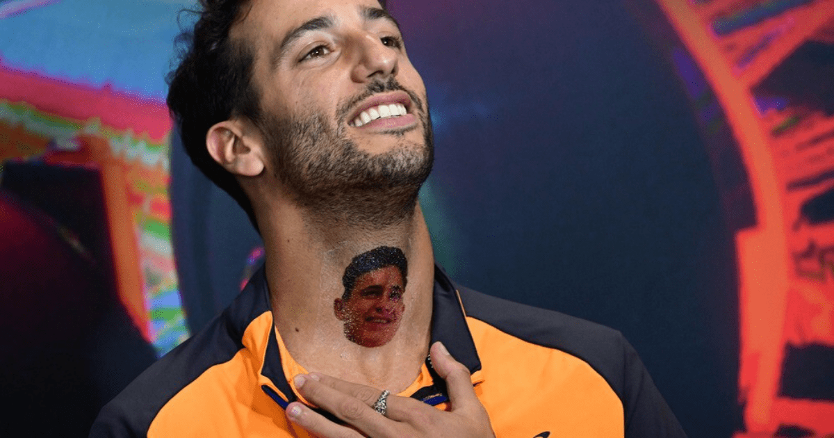 , F1 star Daniel Ricciardo reveals bizarre ‘Lando Norris tattoo’ on his neck after losing bet with McLaren driver