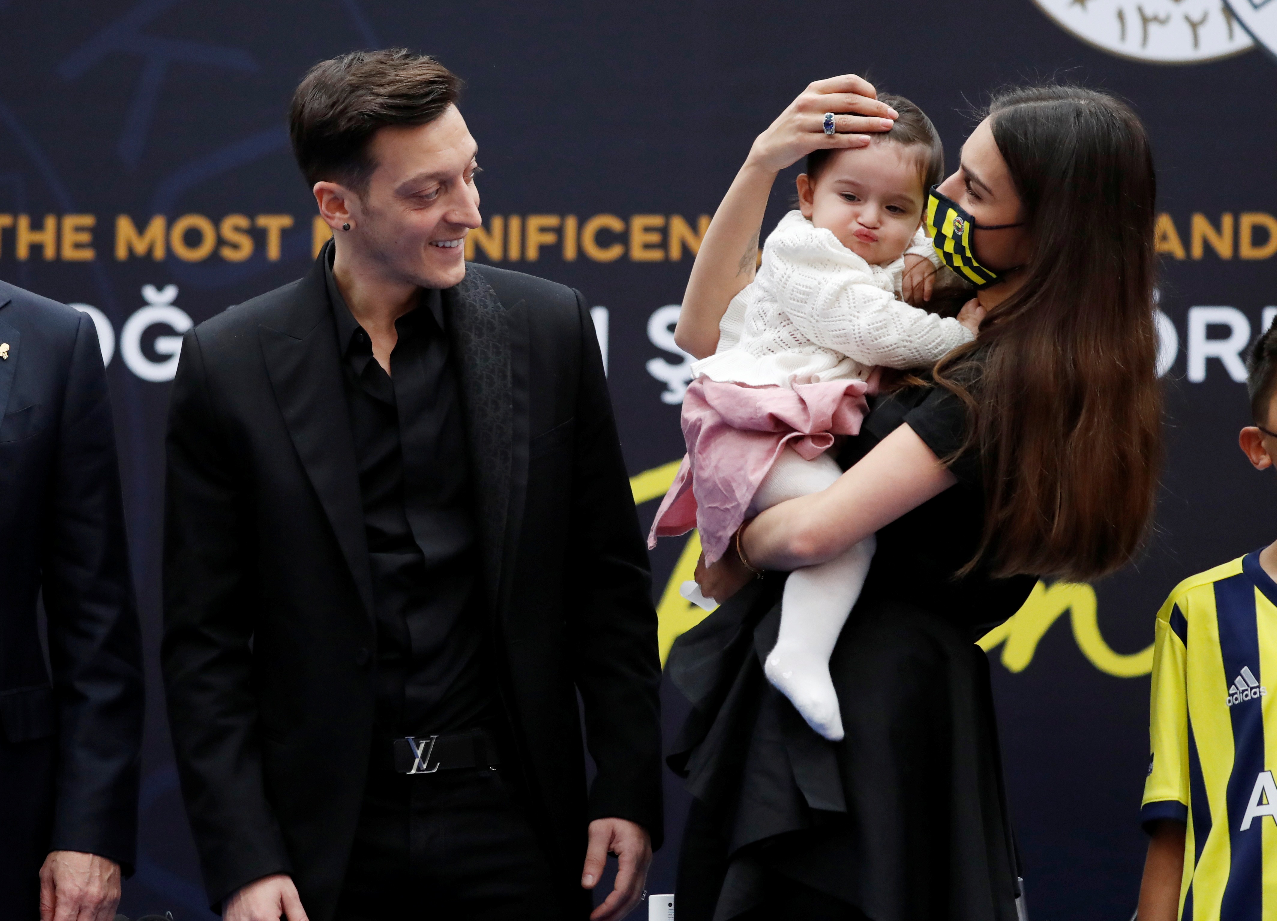 , Mesut Ozil’s wife gives birth to baby girl as ex-Arsenal star shares adorable picture of ‘beautiful daughter’