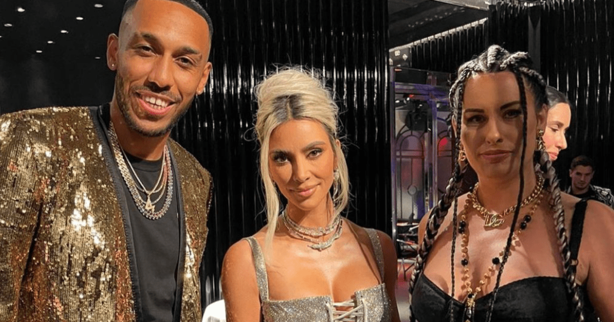 , Pierre-Emerick Aubameyang hangs out with Kim Kardashian as Chelsea star and wife attend Dolce &amp; Gabbana SS23 show