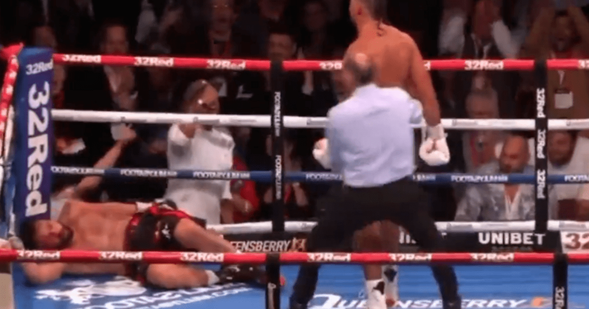 , Tyson Fury nods his head in appreciation as close pal Joseph Parker is knocked out by Joe Joyce’s brutal punch