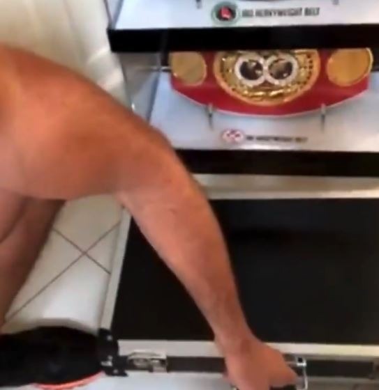 , Tyson Fury shows off huge belt collection but HIDES IBF world title after being stripped before Anthony Joshua won strap