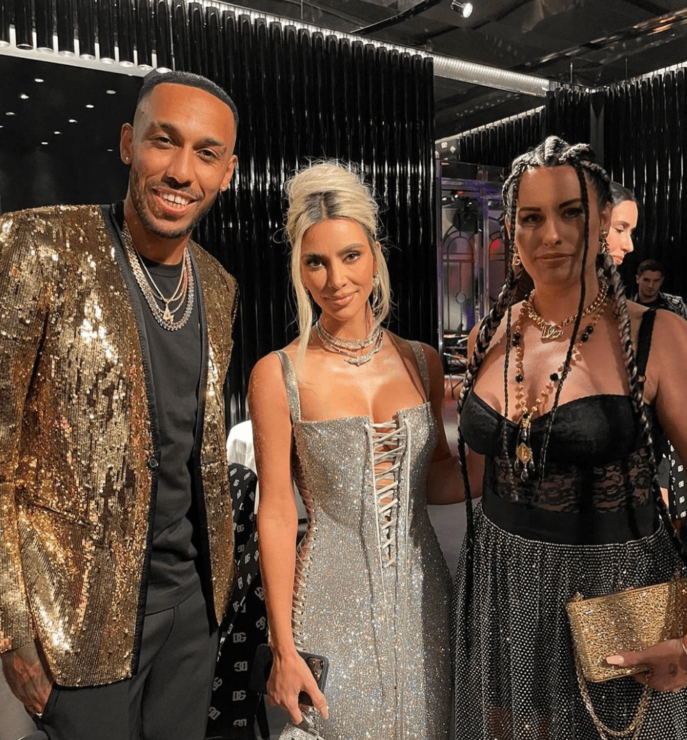 , Chelsea striker Pierre-Emerick Aubameyang and his wife attend Dolce &amp; Gabbana SS23 show in matching D&amp;G outfits