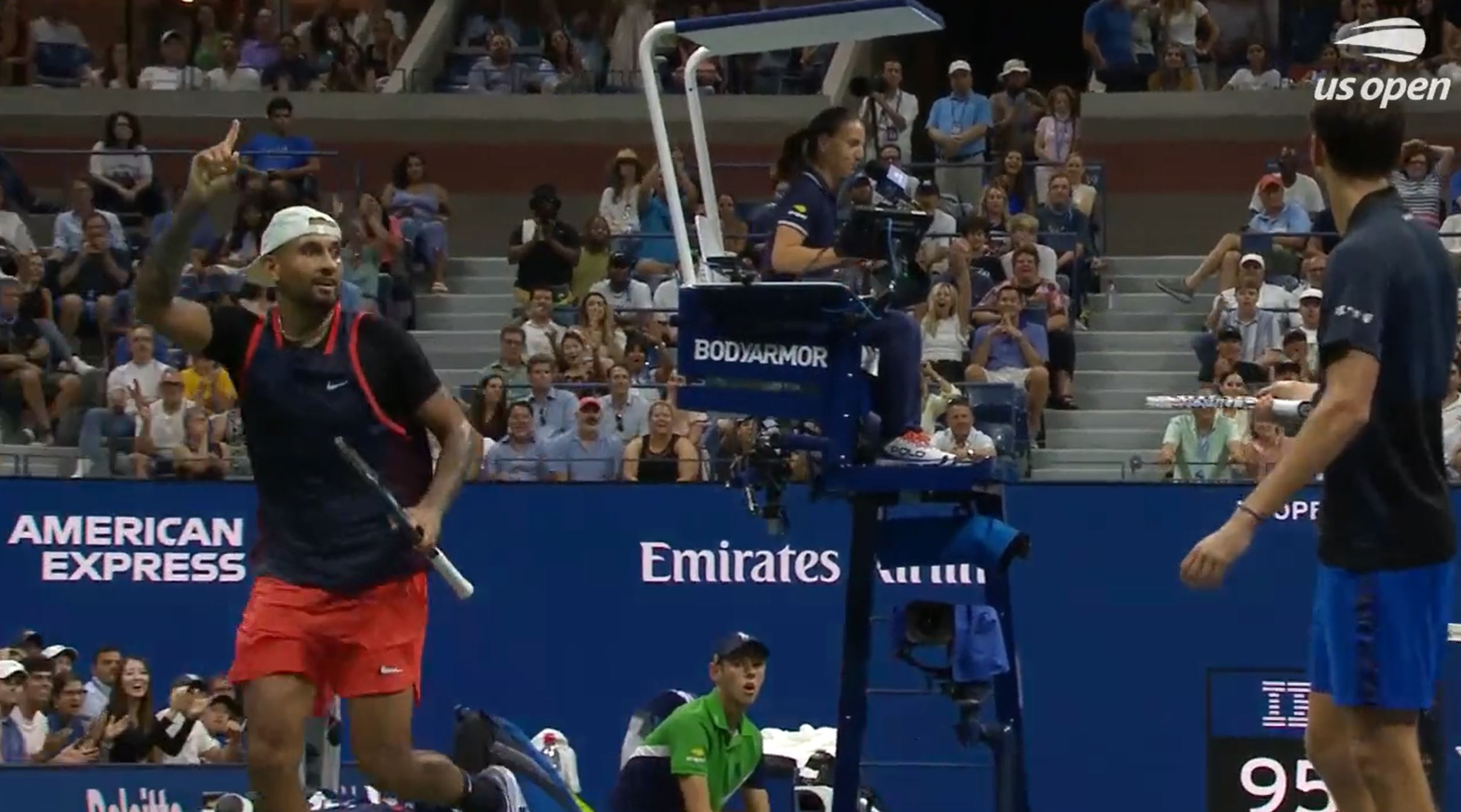 , ‘I’m going to look like an idiot’ – Watch Nick Kyrgios lose point for illegal shot from other side of court at US Open