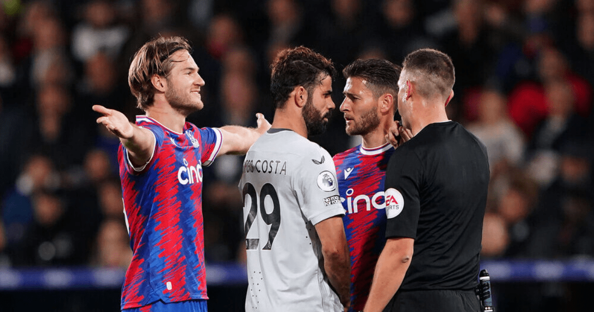 , Chelsea legend Diego Costa gets into blazing row with Crystal Palace players and is hauled off seconds later