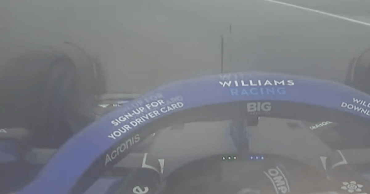 , Hilarious moment F1 star Nicholas Latifi takes a WRONG TURN at rainy Japanese GP leaving his Williams at dead end