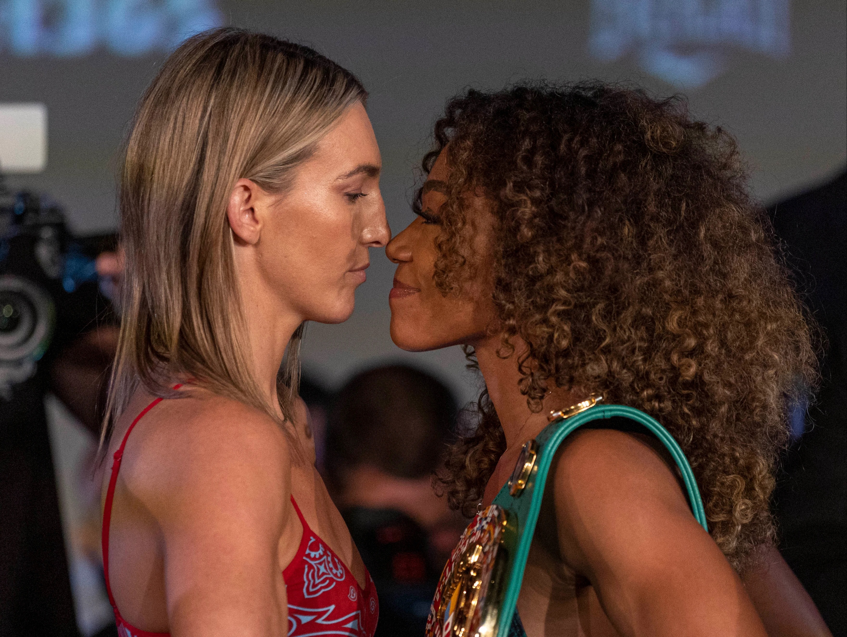 , Watch Mikaela Mayer KICK OUT at Alycia Baumgardner as boxing rivals forced apart by security AGAIN ahead of grudge fight