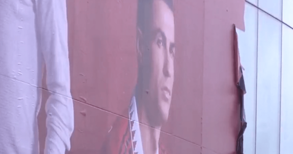 , Huge Cristiano Ronaldo mural REMOVED from Old Trafford following explosive interview slamming club and boss Erik ten Hag
