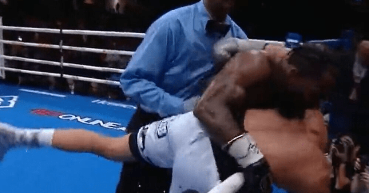 , Watch boxer Montana Love get disqualified after throwing rival Steve Spark OUT OF THE RING to leave Eddie Hearn fuming