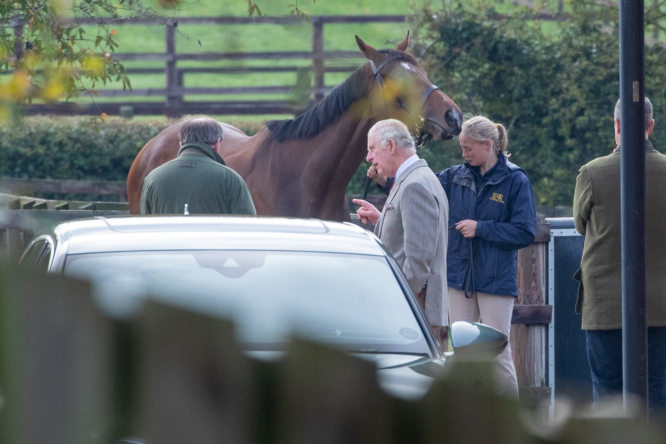 , King Charles pictured inspecting Queen’s racehorses before making £1m by selling 14 of them in Royal racing shake-up