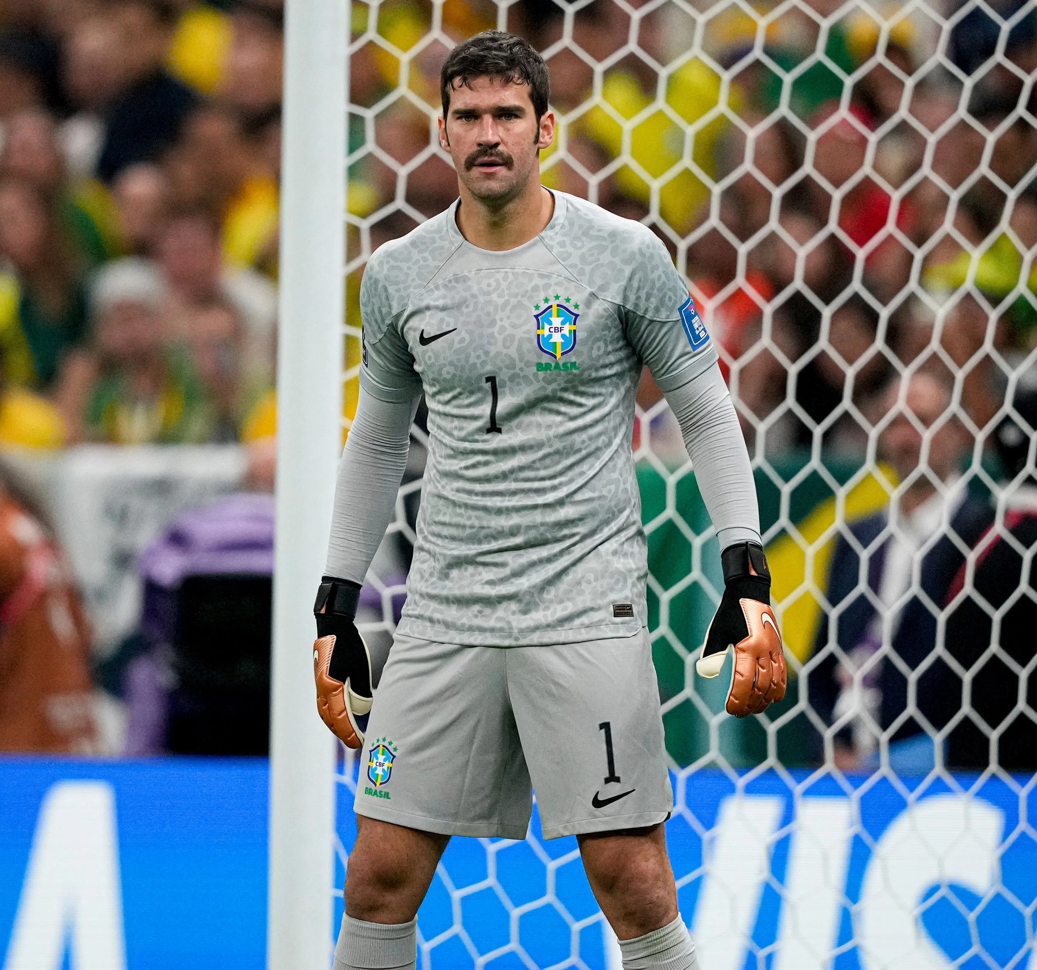 , Liverpool star Alisson looks like a new man with amazing moustache as he stars for Brazil at World Cup 2022 vs Serbia