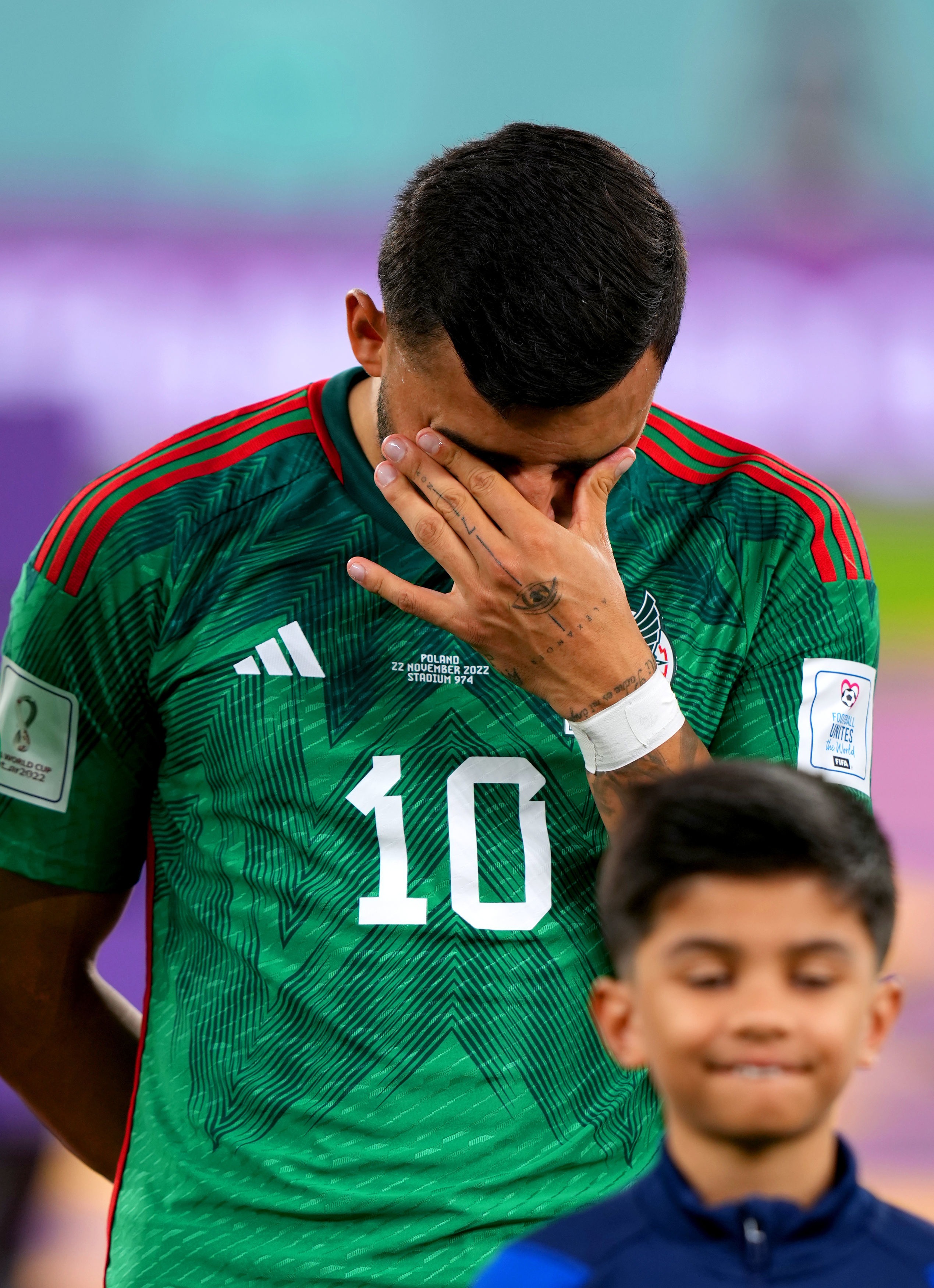 , Chelsea transfer target Alexis Vega breaks down in tears during Mexico national anthem ahead of Poland World Cup clash