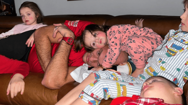 , Tyson Fury bundled onto sofa by loving kids as wife Paris shares sweet snap of family movie night following Chisora win