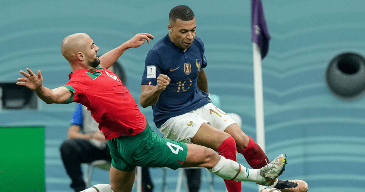 , Watch Amrabat’s crunching tackle on Mbappe that forced French striker to change boots as ‘laces were shredded’