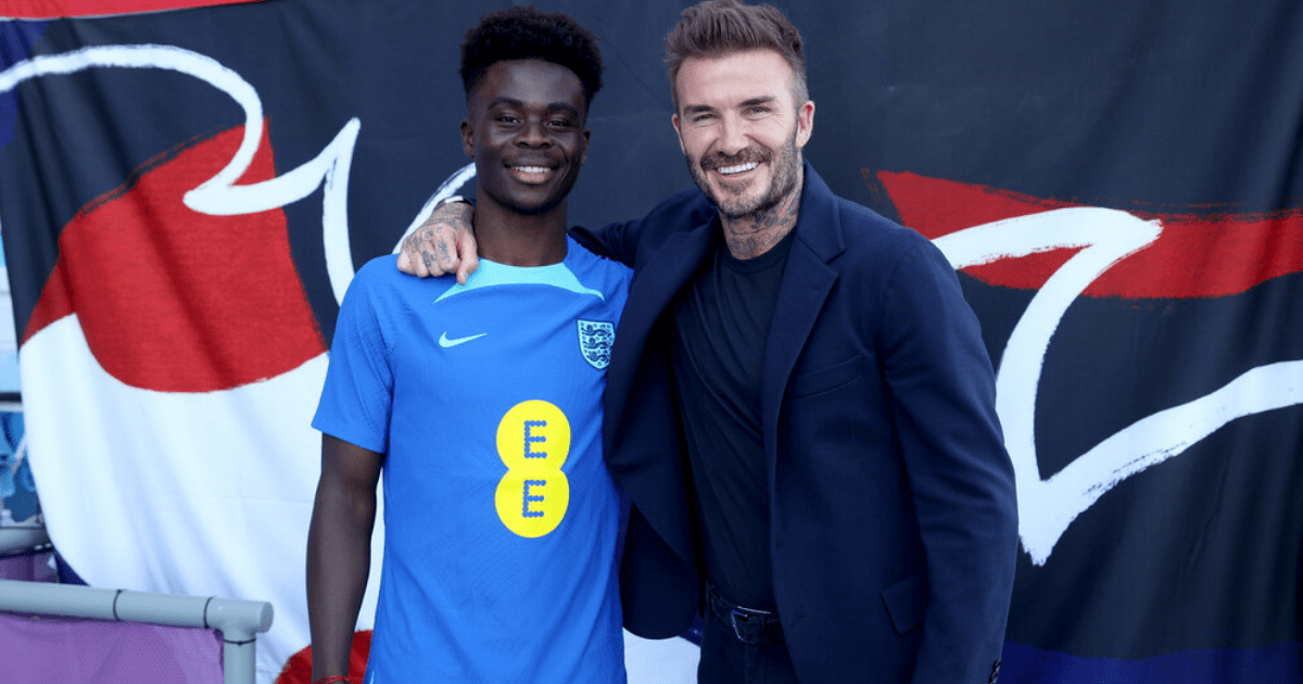 , Fans are loving Bukayo Saka’s request to legend David Beckham during England World Cup training