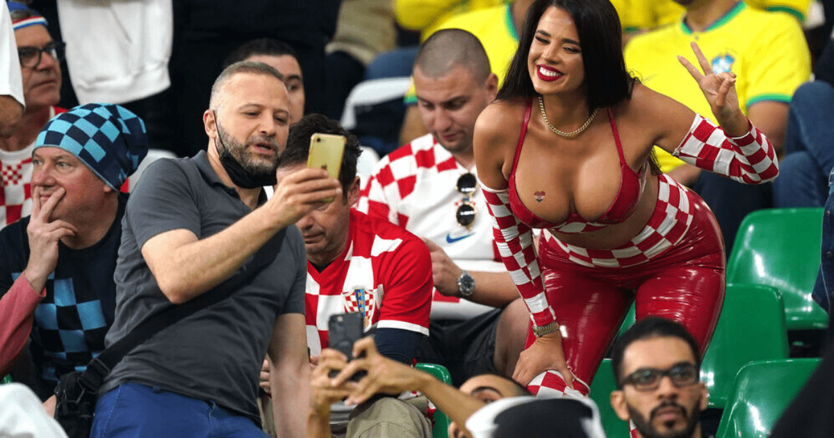 , ‘World Cup’s hottest fan’ Ivana Knoll shares video of herself mobbed by crowd in Qatar as she prepares for Croatia clash