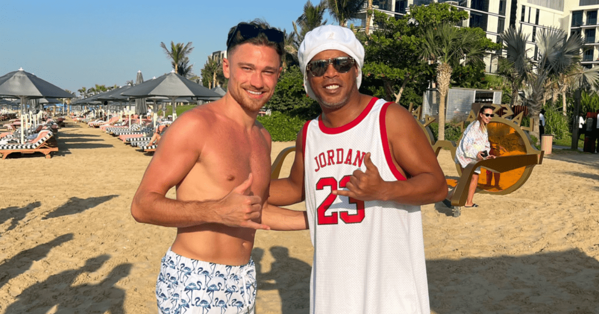 , Sunburnt Matty Cash bumps into Ronaldinho in Qatar after Poland’s World Cup 2022 exit to France