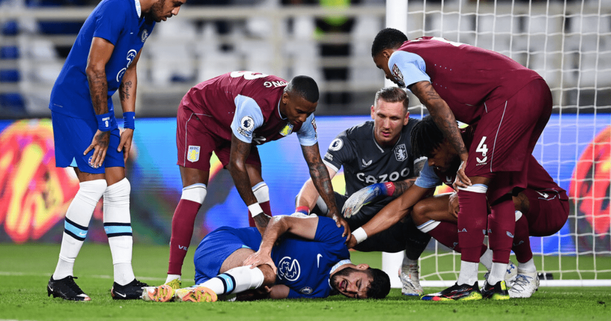 , Chelsea star Armando Broja screams in pain and is stretchered off after agonising knee injury Aston Villa friendly