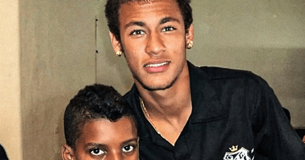 , Brazil World Cup star looks unrecognisable as young hopeful posing with idol Neymar when he was at Santos