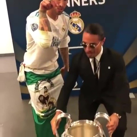 , Salt Bae crashes Real Madrid Champions League victory party and grabs Ronaldo in resurfaced pics after Messi snub