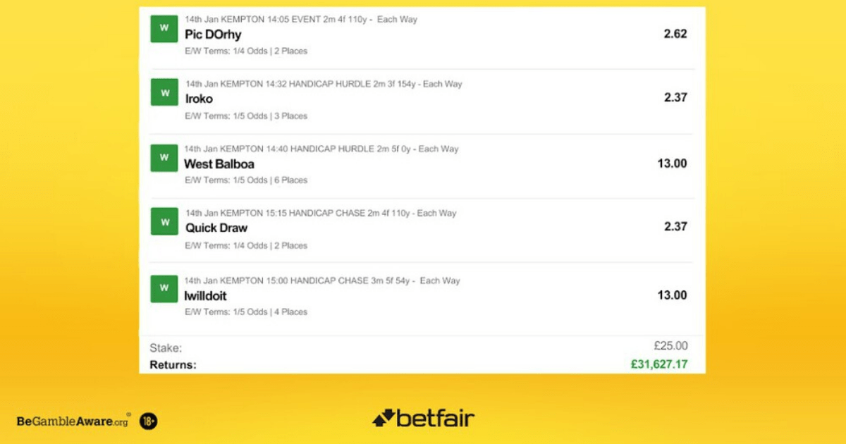 , Horse racing punter makes more in an hour than Cristiano Ronaldo does at Al-Nassr after monster five-fold comes in