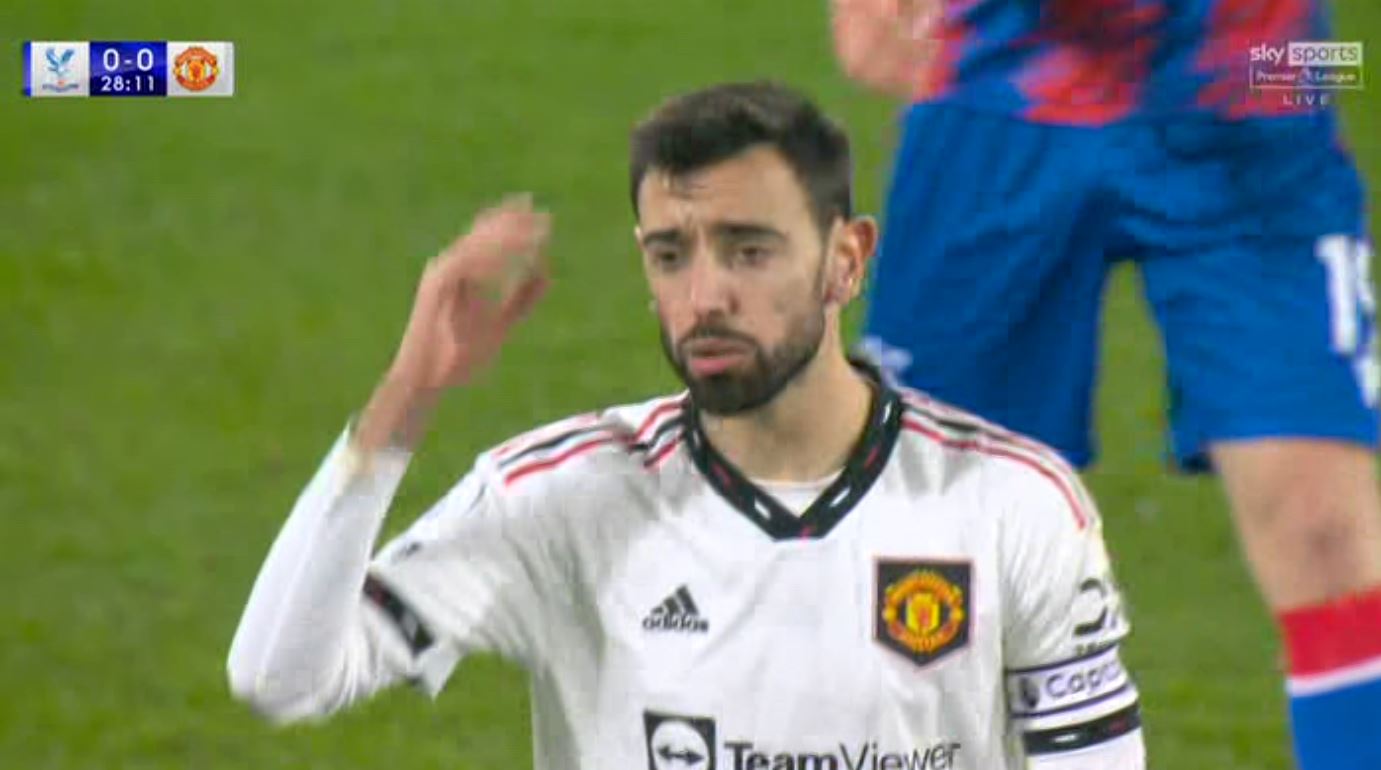 , Antony and Bruno Fernandes clash in fiery bust-up during Man Utd’s draw with Crystal Palace