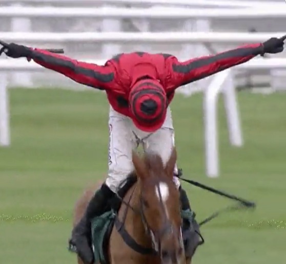 , Jockey’s ‘Meghan Markle’ celebration becomes the most recognisable since Frankie Dettori’s flying dismount