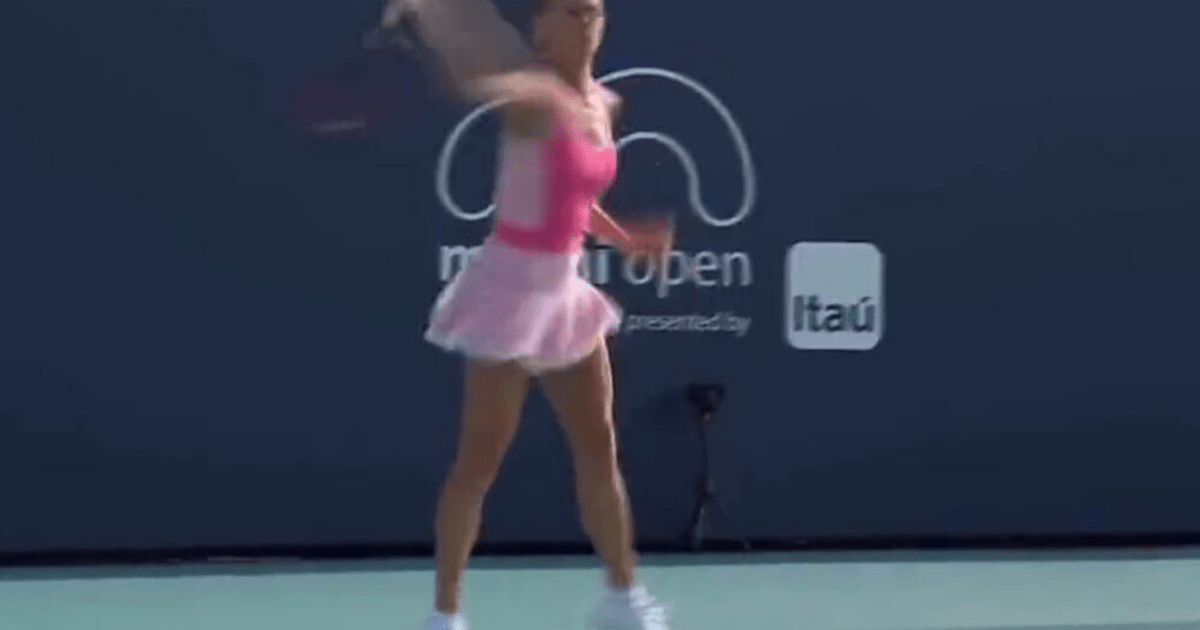 , Watch tennis star and lingerie model Camila Giorgi hurl racket as she loses it in on-court meltdown