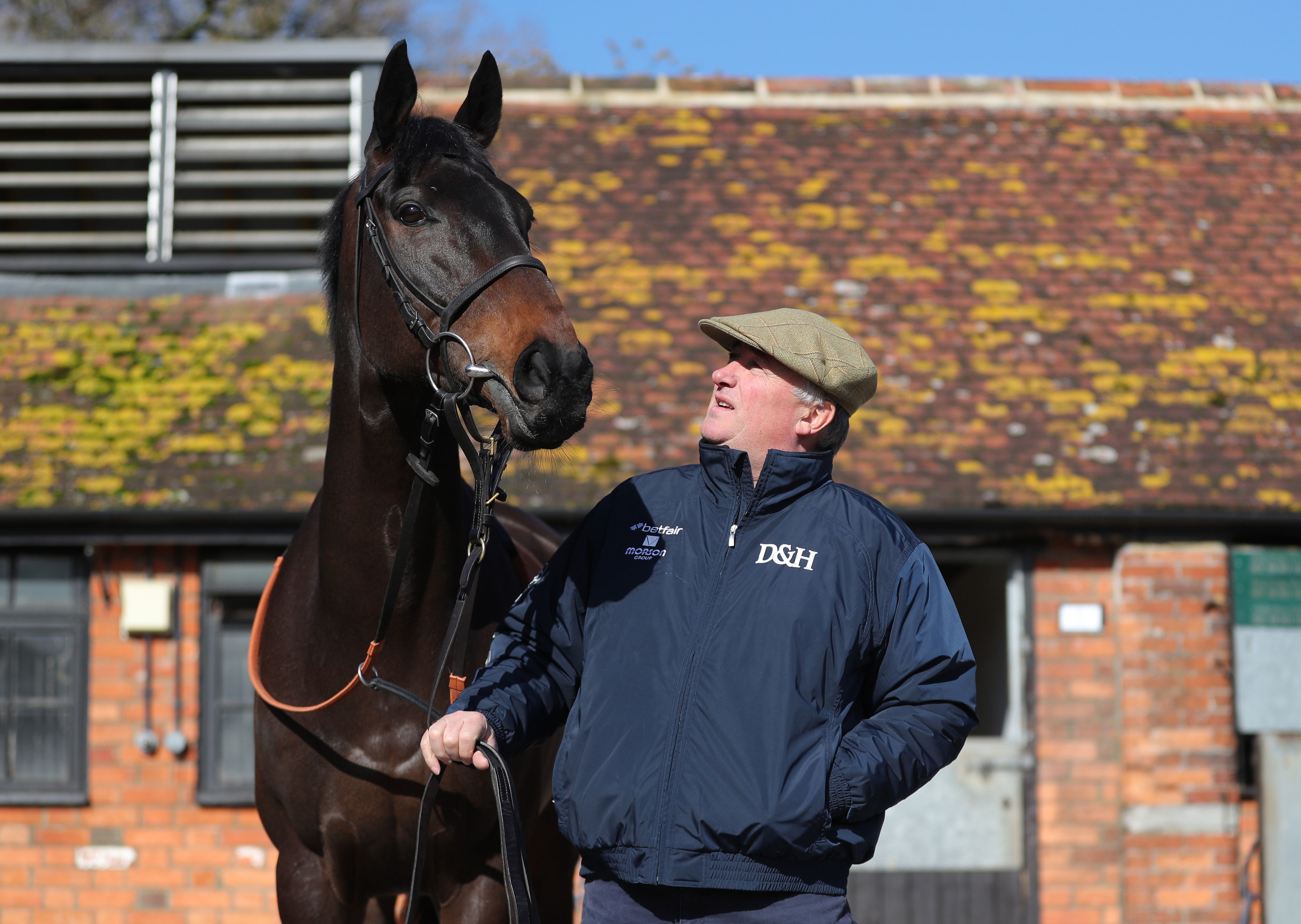 File photo dated 27-02-2020 of Trainer Paul Nicholls poses with Clans Des Obeaux. Nicholls has lost a race against time to get Clan Des Obeaux ready for Aintree. Issue date: Monday March 27, 2023. PA Photo. See PA story RACING Obeaux. Photo credit should read Andrew Matthews/PA Wire.