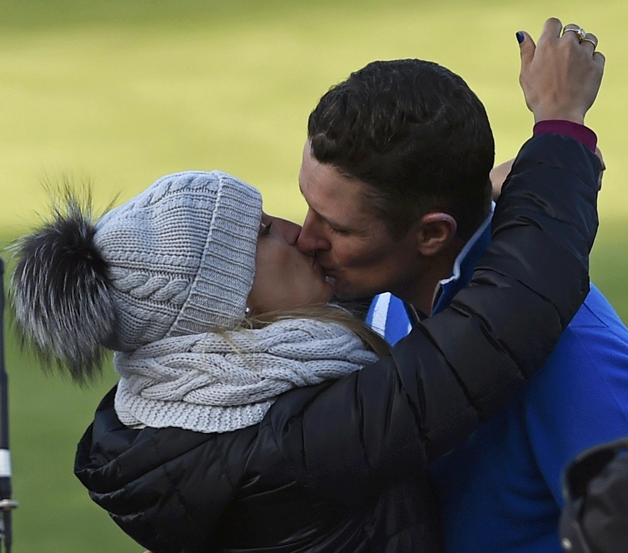 The pair celebrate Ryder Cup triumph in 2014