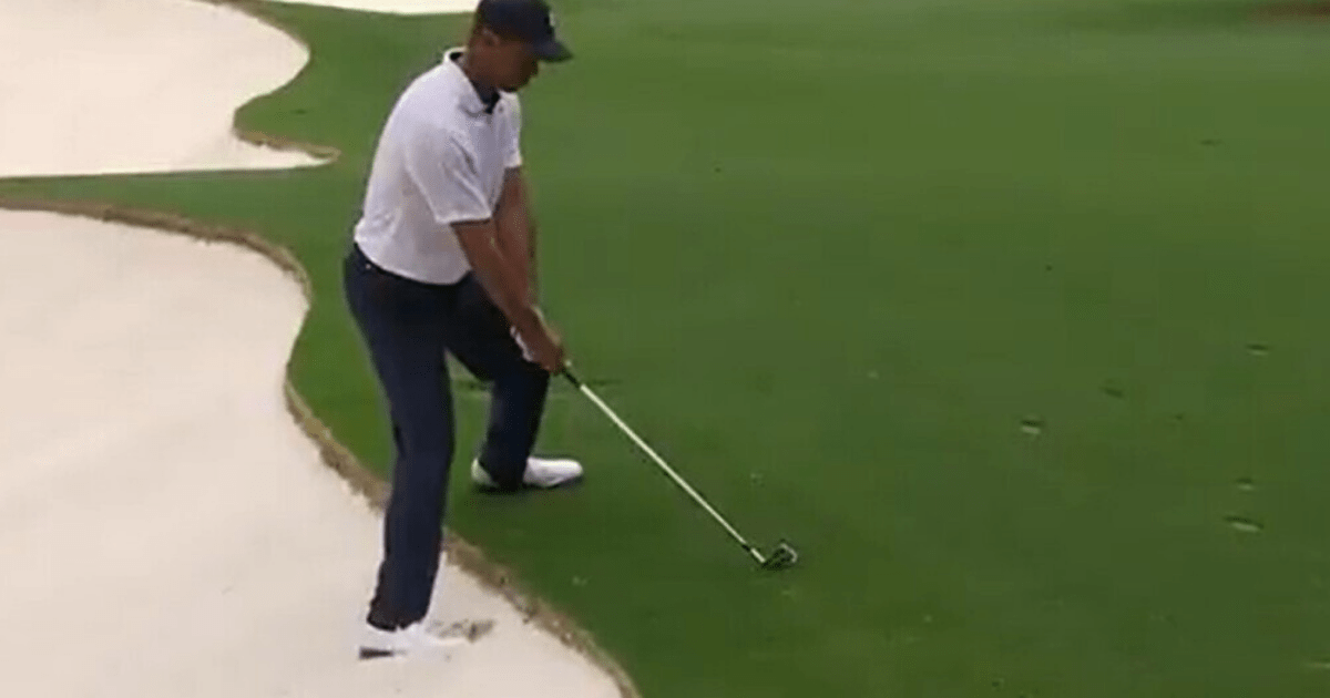 , Fans fear for Tiger Woods and claim he’s in pain as very awkward shot leaves him hopping and grimacing at Masters 2023