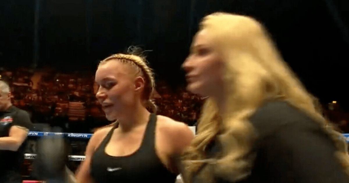 , OnlyFans-star-turned boxer Elle Brooke drops F-bomb during in-ring interview on live TV after outpointing Ola Danielka