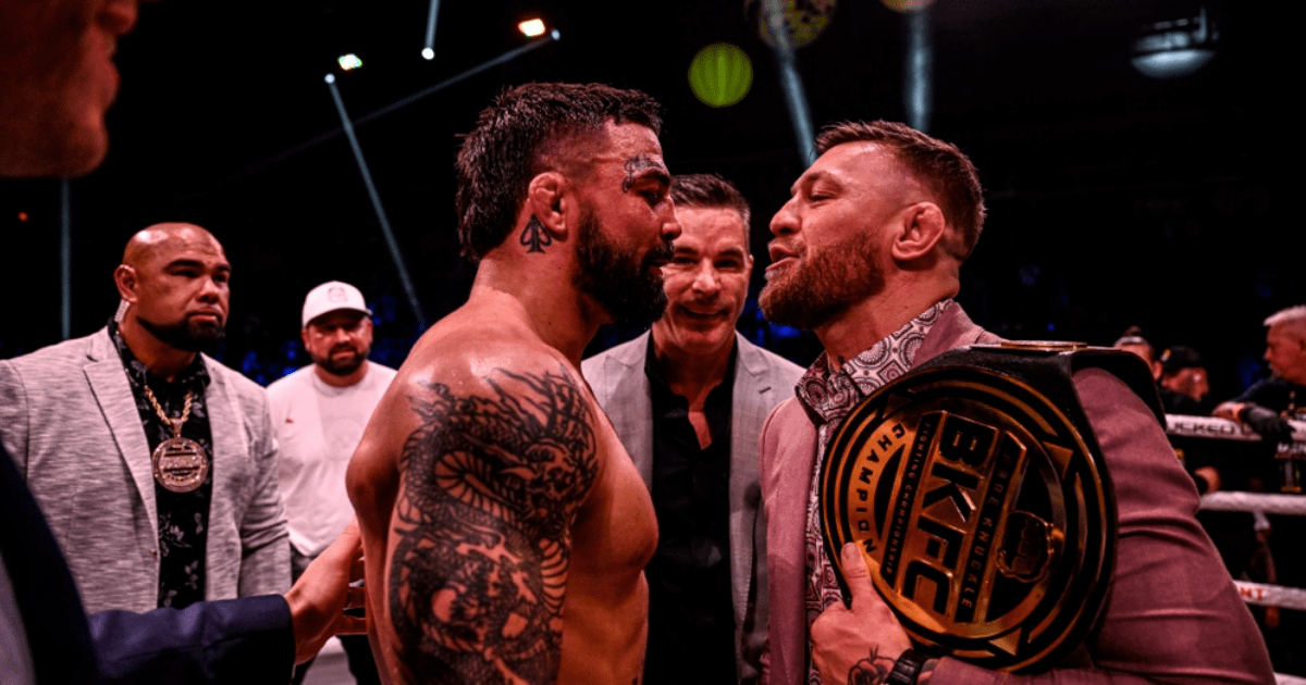 , Conor McGregor called out to brutal bare-knuckle fight by champion Mike Perry after shock face-off in the ring